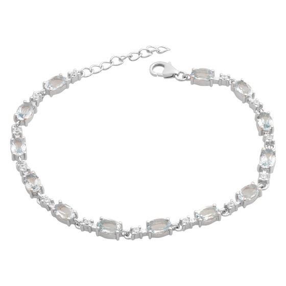 Серебряный браслет с топазом 7.775ct, фианитами