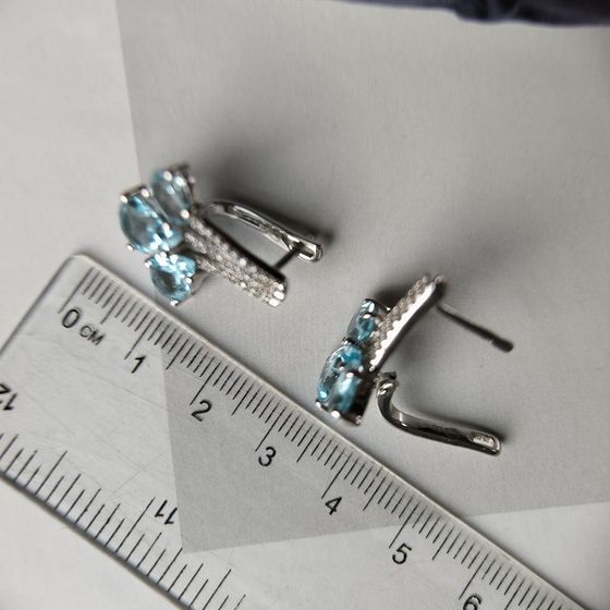Серебряные серьги с топазом 8.333ct