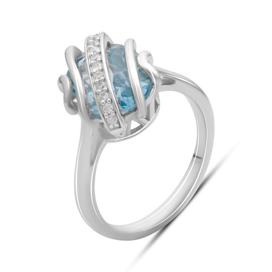 Серебряное кольцо с топазом 5.98ct
