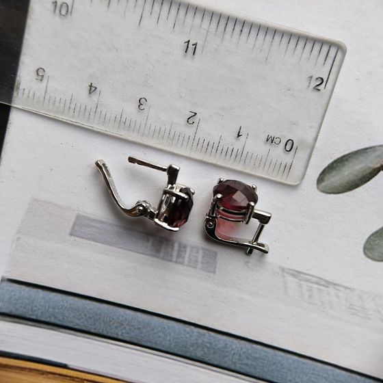 Серебряные серьги с гранатом nano 4.69ct