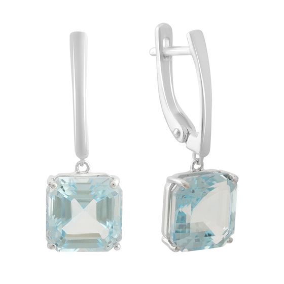 Серебряные серьги с топазом 10.957ct