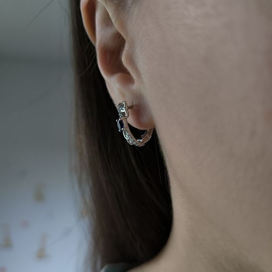 Серебряные серьги с сапфиром nano 0.638ct