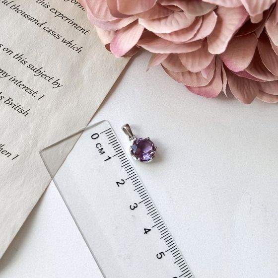 Серебряная подвеска с аметистом 2.538ct