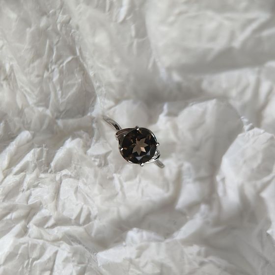 Серебряное кольцо с раухтопазом (дымчатым кварцем) 1.683ct