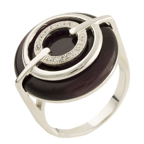 Серебряное кольцо с кошачим глазом