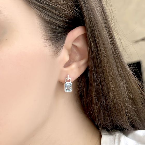 Серебряные серьги с топазом 3.933ct