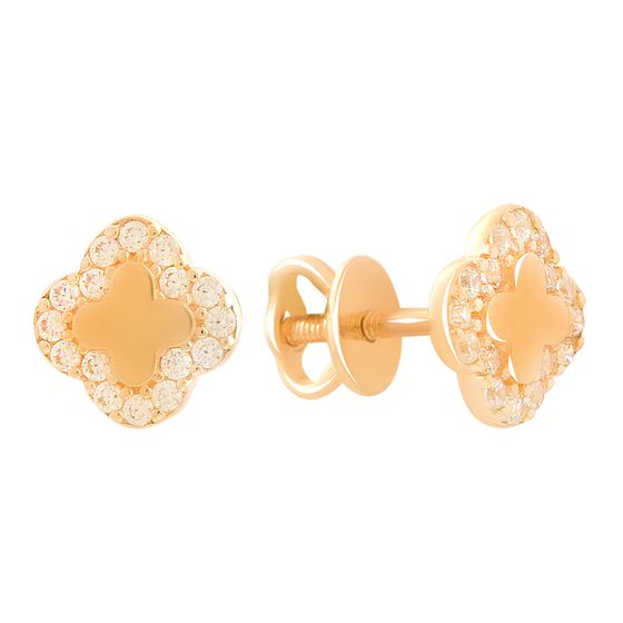 Золотые серьги без камней 0.32ct