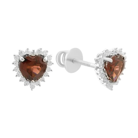 Серебряные серьги с гранатом 2.292ct