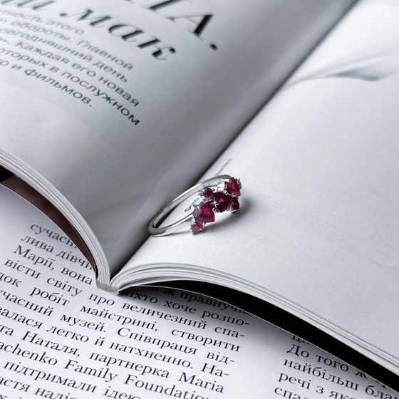 Серебряное кольцо с рубином 1.188ct