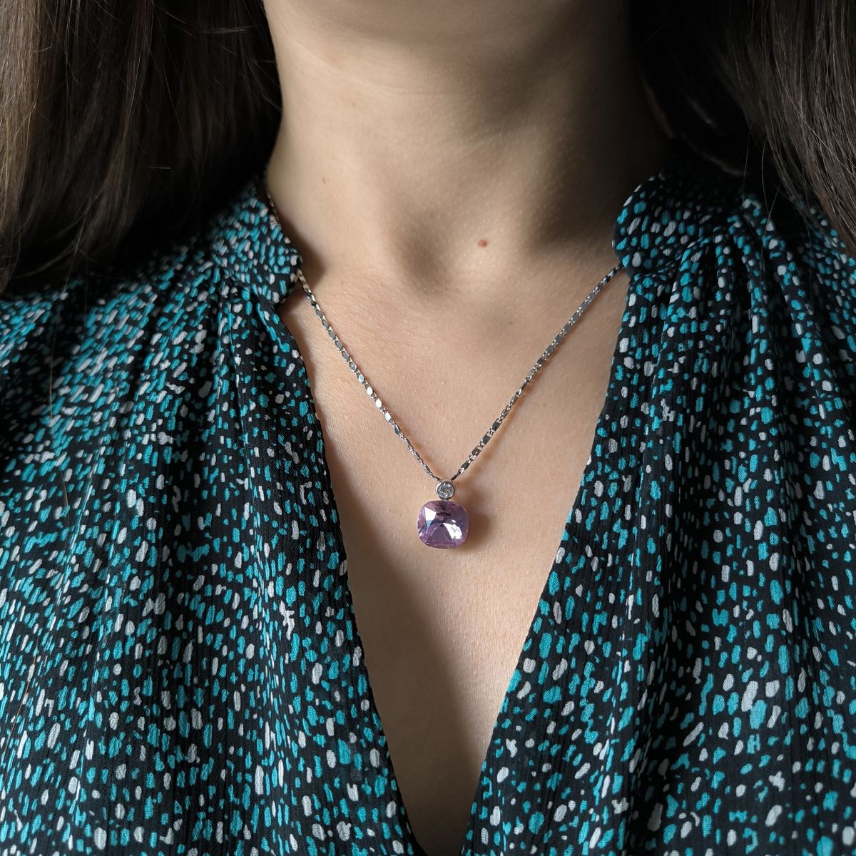 Серебряная подвеска с фианитами