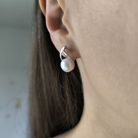 Серебряные серьги с жемчугом