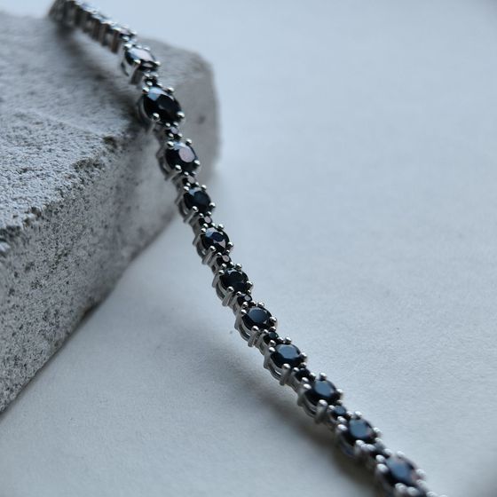 Серебряный браслет с сапфиром 6.413ct