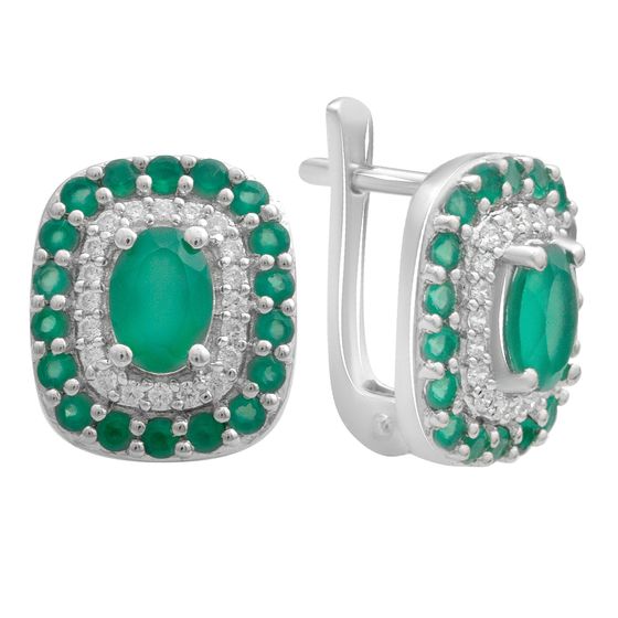 Серебряные серьги с агатом 3.033ct