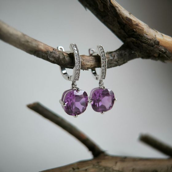 Серебряные серьги с александритом 11.238ct