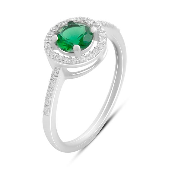 Серебряное кольцо с изумрудом nano 0.999ct