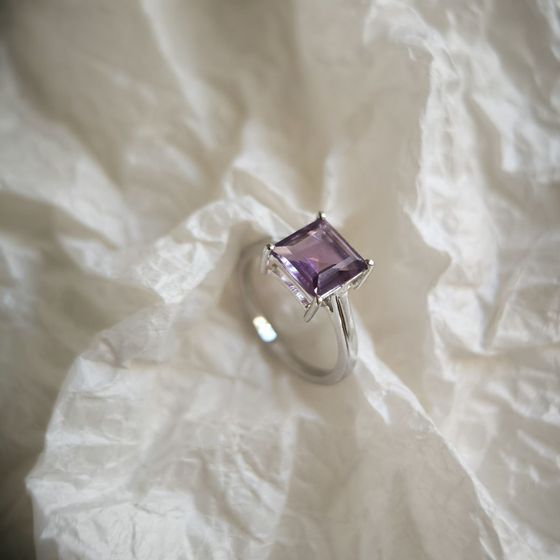 Серебряное кольцо с аметистом 2.1ct