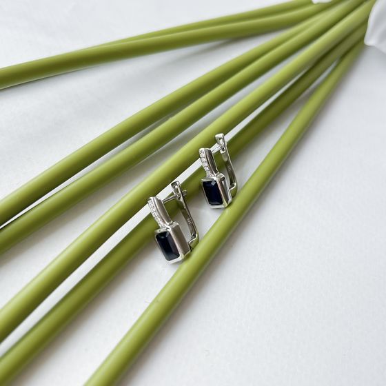 Серебряные серьги с сапфиром 2.363ct