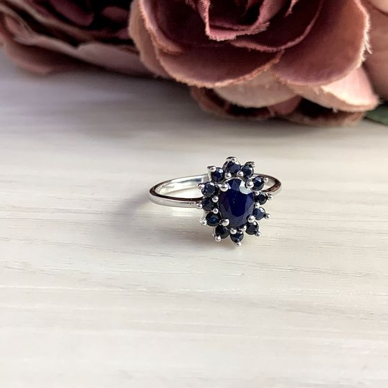 Серебряное кольцо с сапфиром 1.588ct