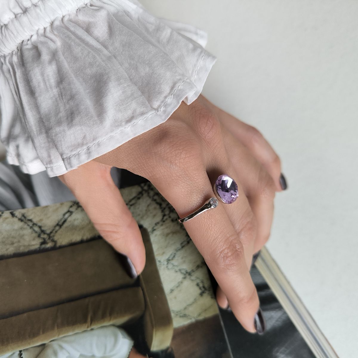 Серебряное кольцо с фианитами