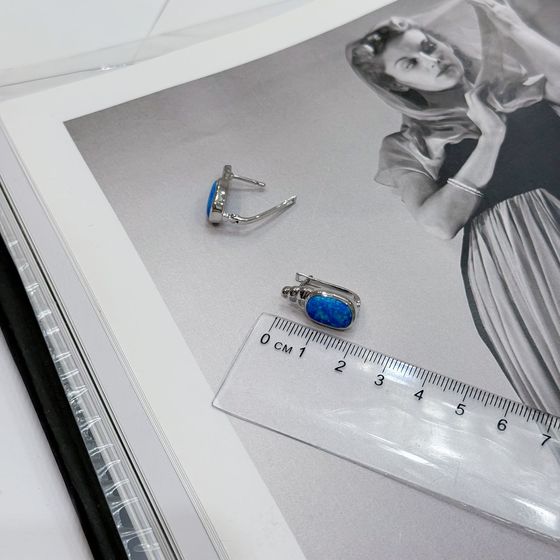 Серебряные серьги с опалом 2.875ct