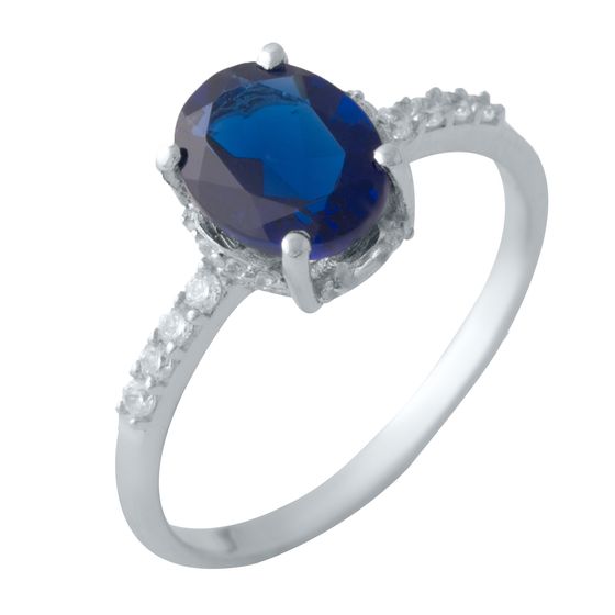 Серебряное кольцо с сапфиром nano 1.808ct