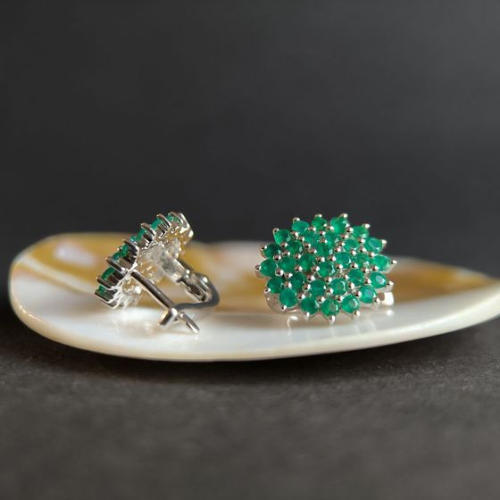 Серебряные серьги с агатом 1.86ct