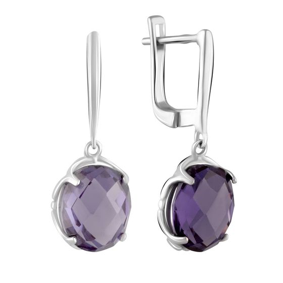 Серебряные серьги с александритом