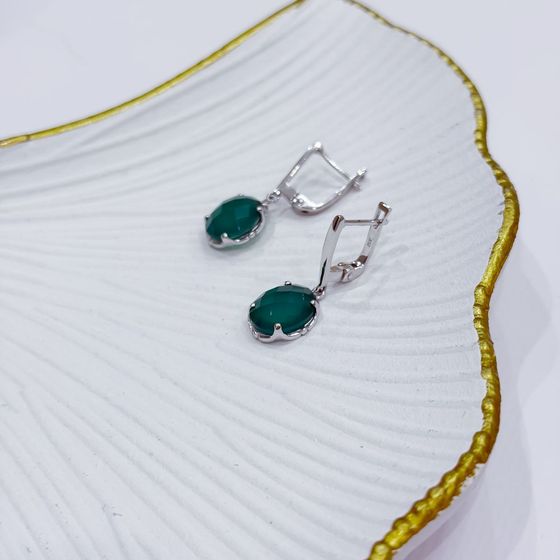 Серебряные серьги с агатом 8.435ct