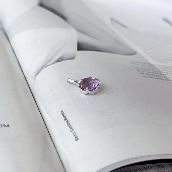 Серебряная подвеска с аметистом 2.538ct