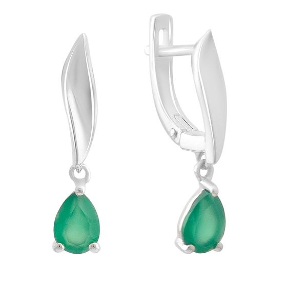 Серебряные серьги с агатом 1.258ct
