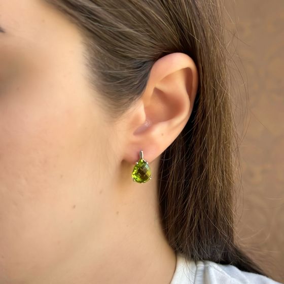 Серебряные серьги с хризолітом 8.4ct