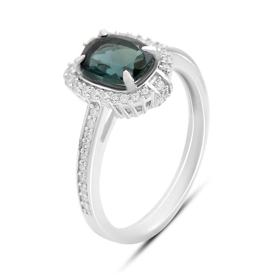 Серебряное кольцо с топазом Лондон Блю 1.821ct