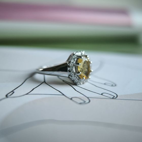Серебряное кольцо с цитрином nano 1.538ct