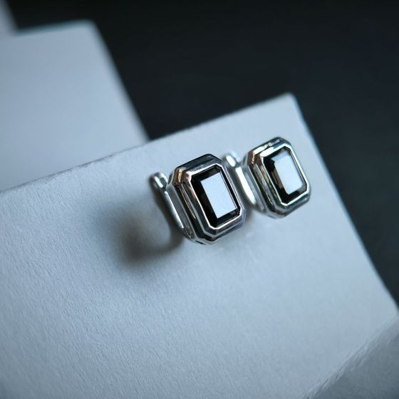 Серебряные серьги с раухтопазом (дымчатым кварцем) 5.658ct