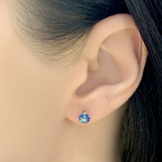 Серебряные серьги с мистик топазом 0.78ct