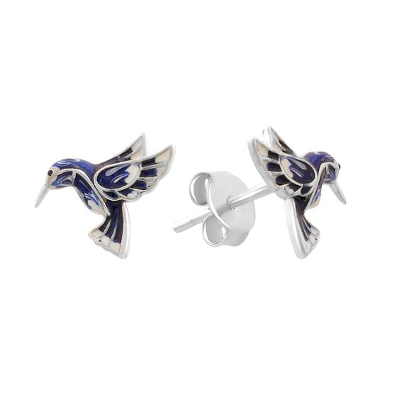 Серебряные серьги с емаллю