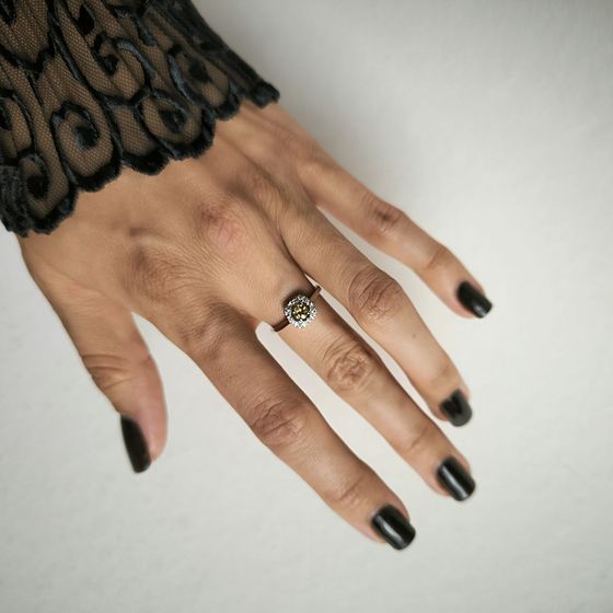 Серебряное кольцо с цитрином nano 0.308ct