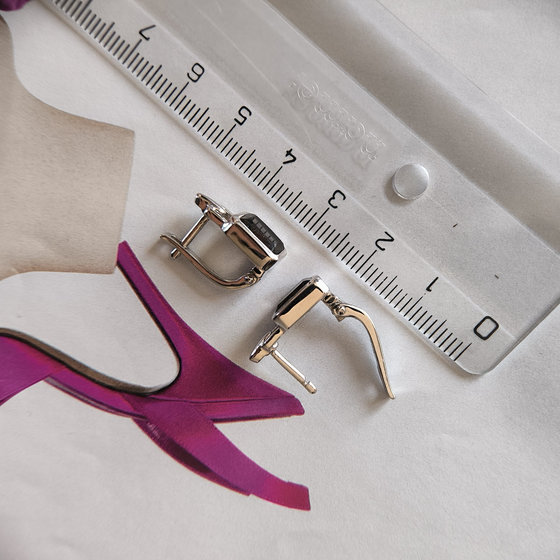 Серебряные серьги с раухтопазом (дымчатым кварцем) 2.808ct