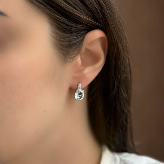 Серебряные серьги с топазом 6.188ct