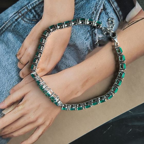 Серебряный браслет с агатом 7.385ct