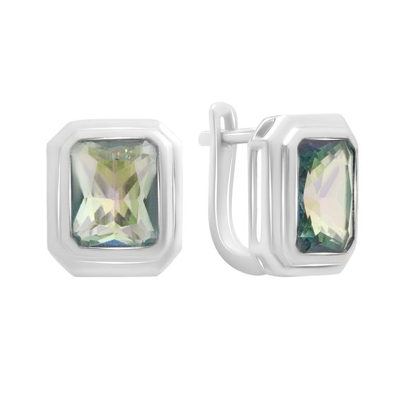 Серебряные серьги с мистик топазом 4.563ct