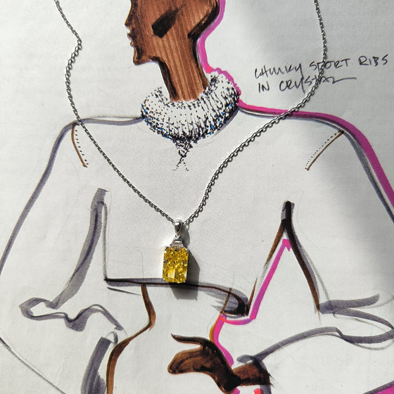 Серебряное колье с фианитами