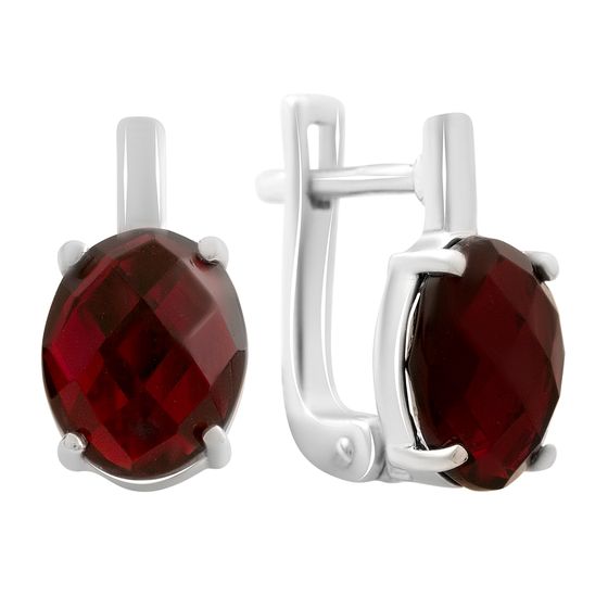 Серебряные серьги с гранатом nano 4.45ct