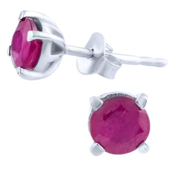 Серебряные серьги с рубином 1.467ct