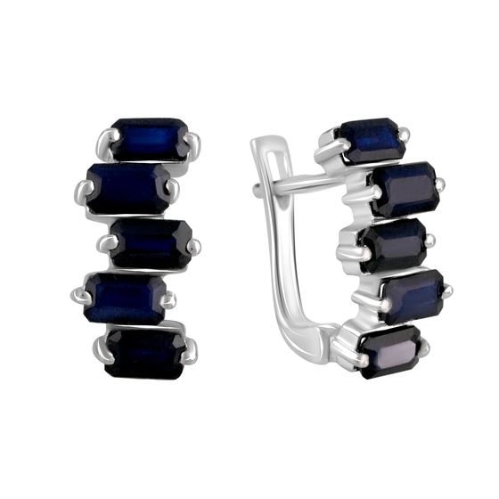 Серебряные серьги с сапфиром 3.567ct