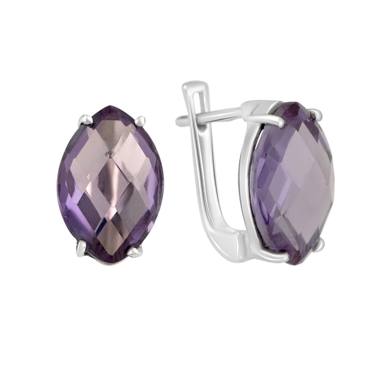 Серебряные серьги с александритом 14.74ct