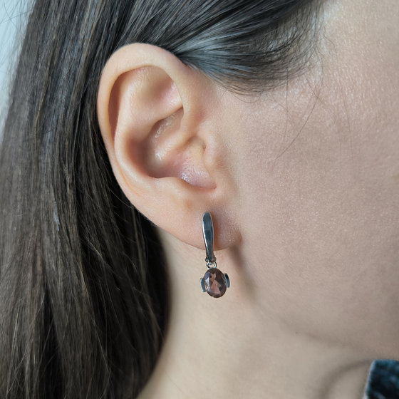 Серебряные серьги с султанитом 2.344ct