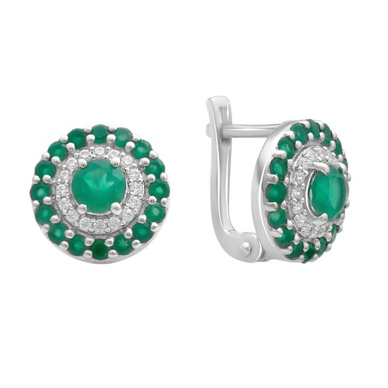 Серебряные серьги с агатом 2.561ct