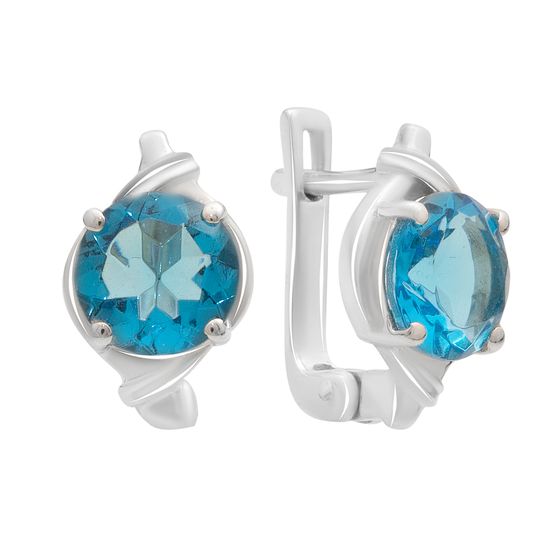 Серебряные серьги с топазом