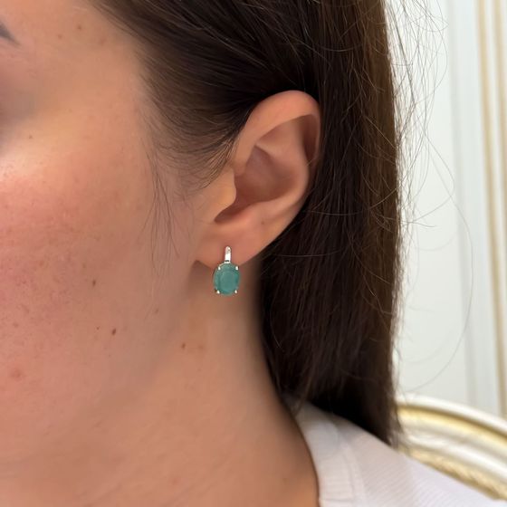 Серебряные серьги с изумрудом 4.808ct